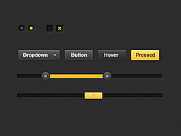 黑色系列复选框进度条滑块按钮设计