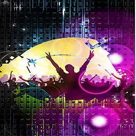 动感背景人物剪刀手矢量素材