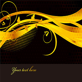 金色树枝欧式复古矢量背景