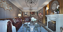 室内客厅竖纹壁纸现代欧式装修效果图