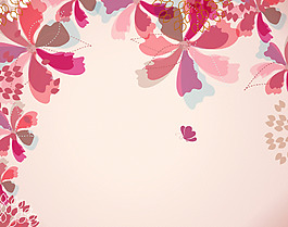 粉色浪漫花卉海报背景素材