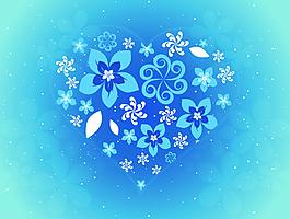 蓝色花朵背景素材