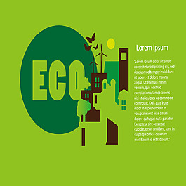 草绿色背景ECO环保矢量素材