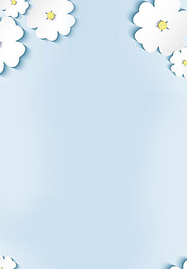 清新白色花朵H5背景素材