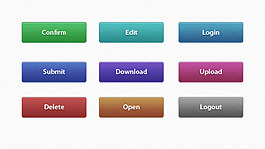 彩色网页按钮图标素材