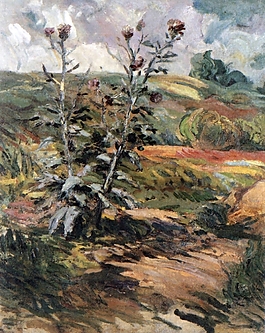 美丽乡村抽象植物风景油画背景墙素材