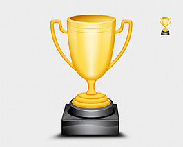 黄金奖杯icon图标设计