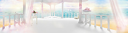 白色围栏淘宝全屏banner背景