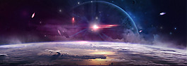 唯美紫色光线淘宝全屏banner背景