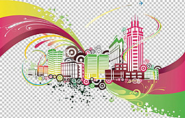 抽象花纹画免抠png透明图层素材