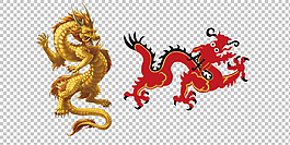 两条中国龙免抠png透明图层素材