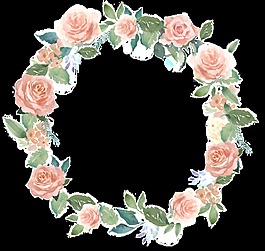 创意婚礼花环装饰边框素材