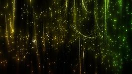 清新唯美黄绿色炫彩光线光斑粒子素材