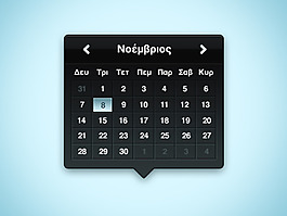 黑色网页日历设计