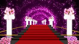 梦幻紫色婚礼通道灿烂星光动态视频素材
