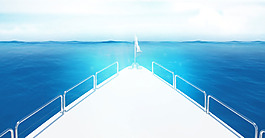 蓝色大海长廊淘宝全屏banner背景