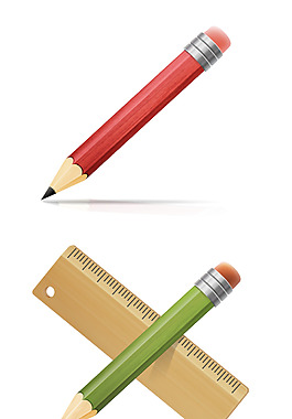 学习用品铅笔尺子icon图标
