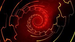 红色虚拟光效隧道循环视频素材