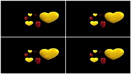 黑色爱心动态视频素材