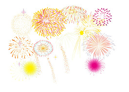 彩色烟花漂浮png元素素材