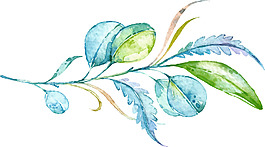 水彩树叶免扣元素