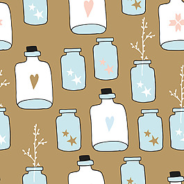 卡通可爱瓶子填充背景