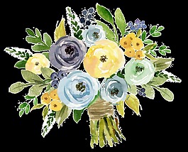 透明水彩鲜花素材