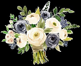 婚礼透明手绘鲜花素材