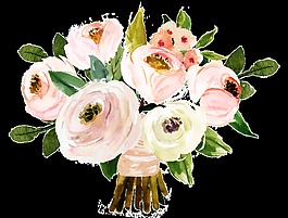 求婚透明手绘鲜花素材