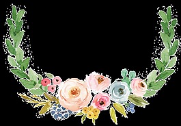 花环透明手绘鲜花素材