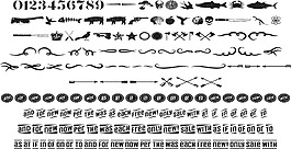 黑白矢量装饰素材