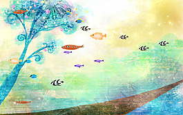 梦幻水晶海洋世界背景