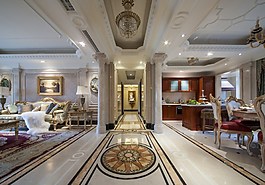 时尚欧式客厅走廊装修效果图