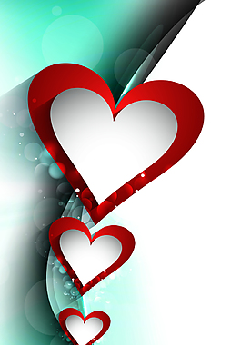 一串红色爱心背景素材