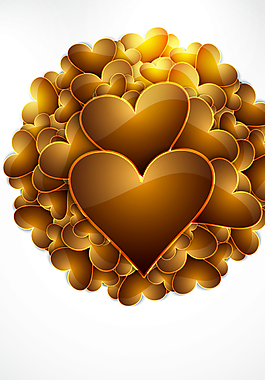 棕色爱心背景素材