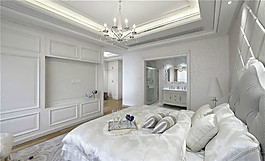 现代港式简约简洁风卧室装修效果图