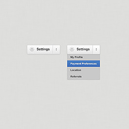 银色网页下拉框下拉菜单二级导航素材