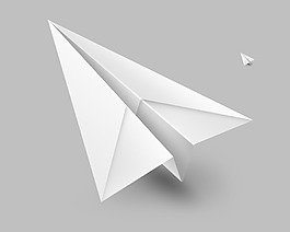 白色纸飞机icon图标设计