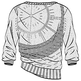 花纹线稿开衫毛衫服装设计(1)