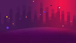 晚霞紫色大气高楼淘宝banner背景