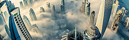 大气俯瞰高楼耸立淘宝banner背景