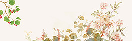 手绘温馨艺术花朵淘宝banner背景