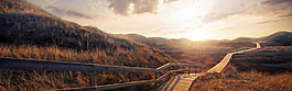 大气夕阳高山公路淘宝banner背景