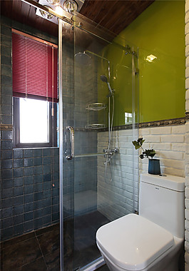 现代欧式风格浴室玻璃移门装饰设计效果图