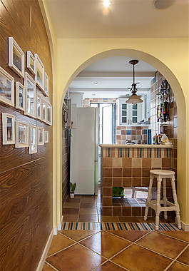 美式经典乡村风格厨房装饰画装修效果图