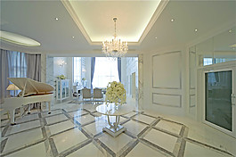 大户型欧式现代简约客厅装修效果图