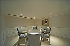 北欧简约家居开放式书房装修布置效果图