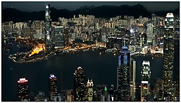 维多利亚港夜景延时视频素材