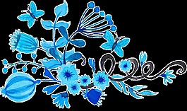 春天百花齐放手绘透明素材