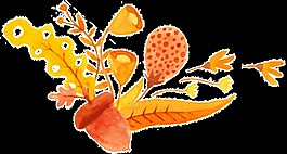 卡通秋天树叶透明免扣素材